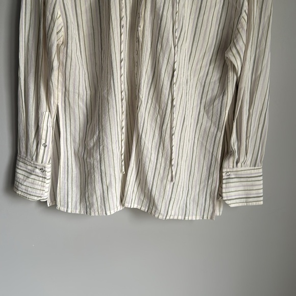 A.L.C. Carissa Striped Snap-Front Top in ivory - Picture 10 of 14